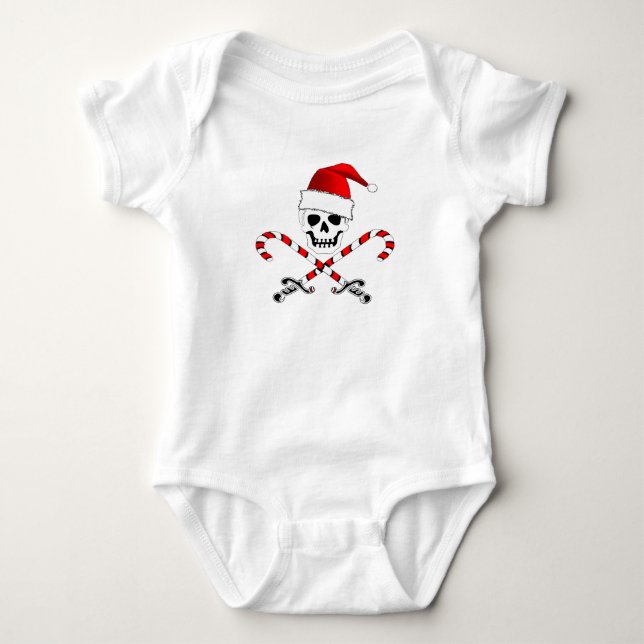 T-shirt de jolly roger de Noël de pirate (Devant)