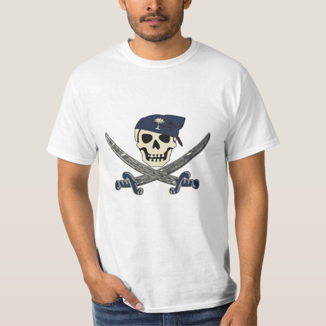 T-shirt de jolly roger de pirate de la Caroline (Devant)