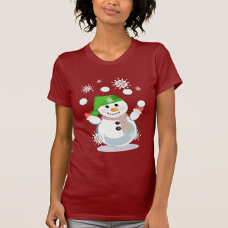 T-shirt de jonglerie de bonhomme de neige de Noël