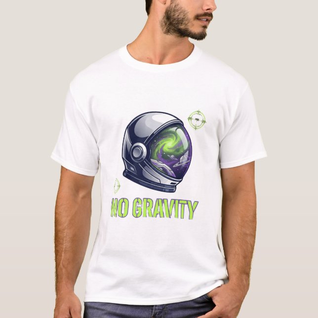 T-Shirt de joueur astronaute de l'espace sans grav (Devant)