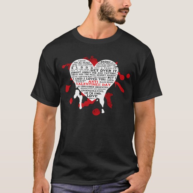 T-shirt de jour d'Anti-Valentines d'Emo (Devant)