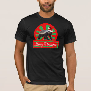 T-shirt de Joyeux Noël de blaireau de miel rétro