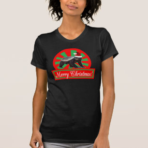 T-shirt de Joyeux Noël de blaireau de miel rétro