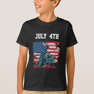 T-shirt De Juillet Hommes Drapeau Américain Garçons Indépe