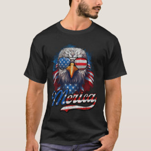 T-shirt De Juillet Merica Eagle Usa Drapeau Américain Indé