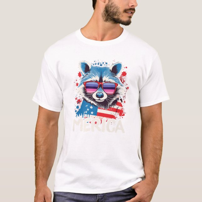T-shirt De juillet Merica Raton laveur (Devant)