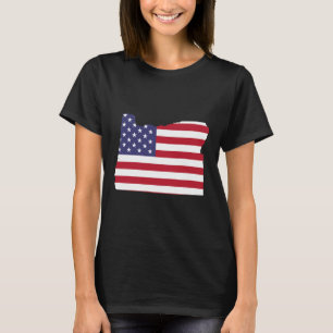 T-shirt De Juillet Oregon State American Flag Party