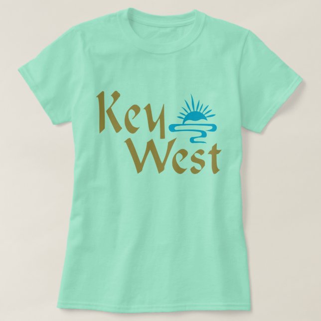 T-shirt de Key West avec la conception de coucher (Design devant)