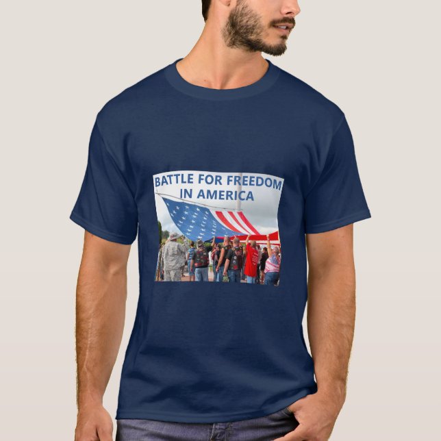 T-shirt de la bataille pour la liberté (noir) (Devant)