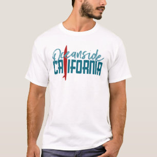 T-shirt de la Californie d'Oceanside - planche de