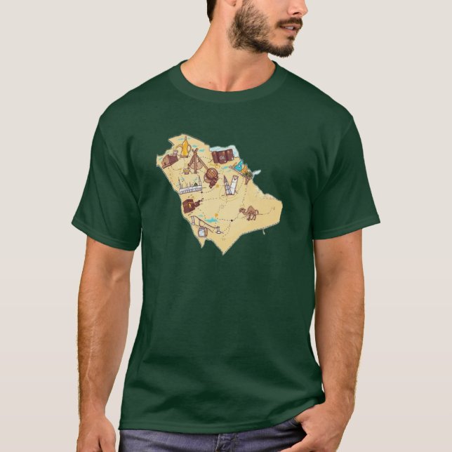 t-shirt de la carte saoudienne (Devant)