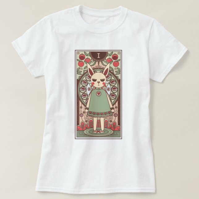 T-shirt de la carte Tarot de Magicien Bunny (Design devant)