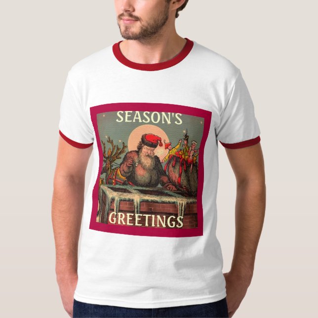 T-shirt de la cheminée de Père Noël (Devant)