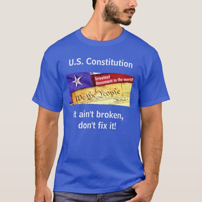T-shirt de la constitution américaine (noir) (Devant)