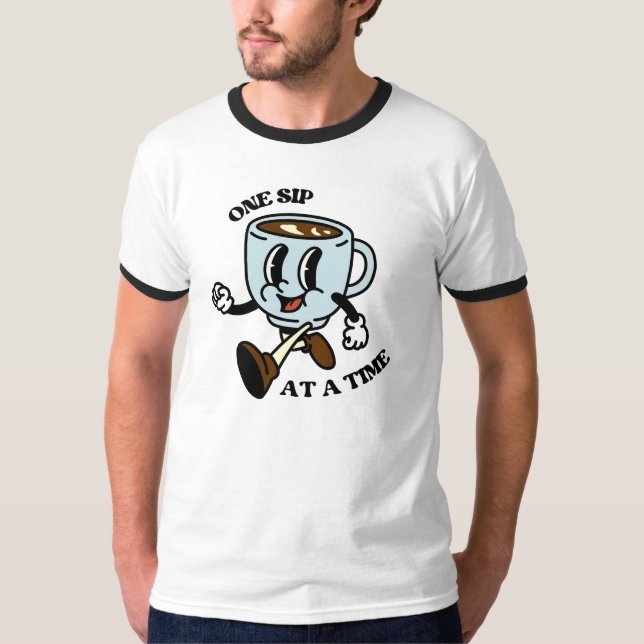 T-shirt de la coupe de café rétro (Devant)