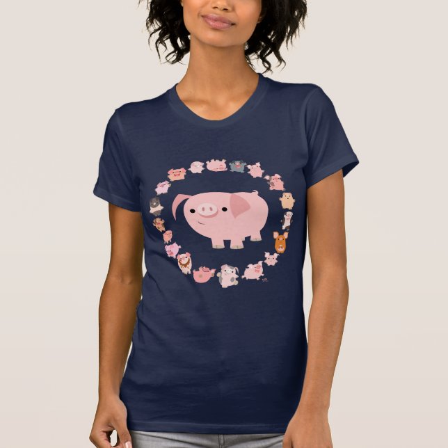 T-shirt de la dame de Pig Mandala (Devant)