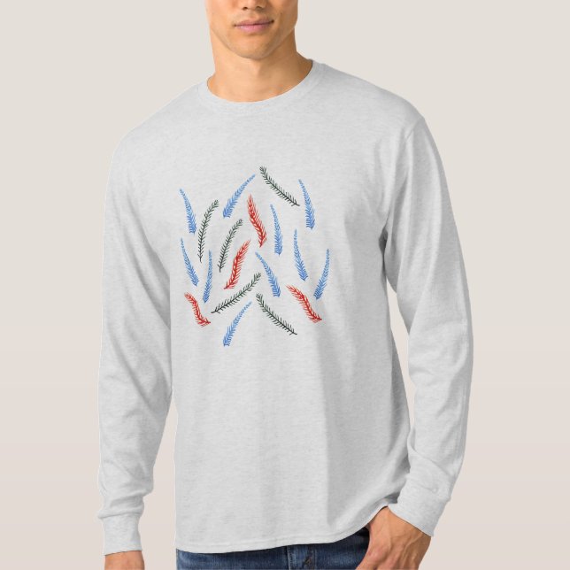 T-shirt de la douille des hommes de branches long (Devant)