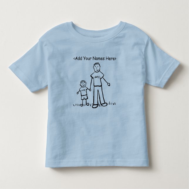 T-shirt de la famille Daddy & Me (Nom personnalisé (Devant)