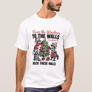 T-shirt De la fenêtre aux murs Noël que je suis sur le poi