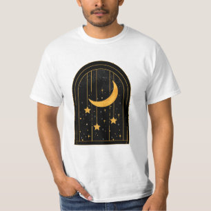 T-shirt de la fenêtre Lune mystique et étoiles