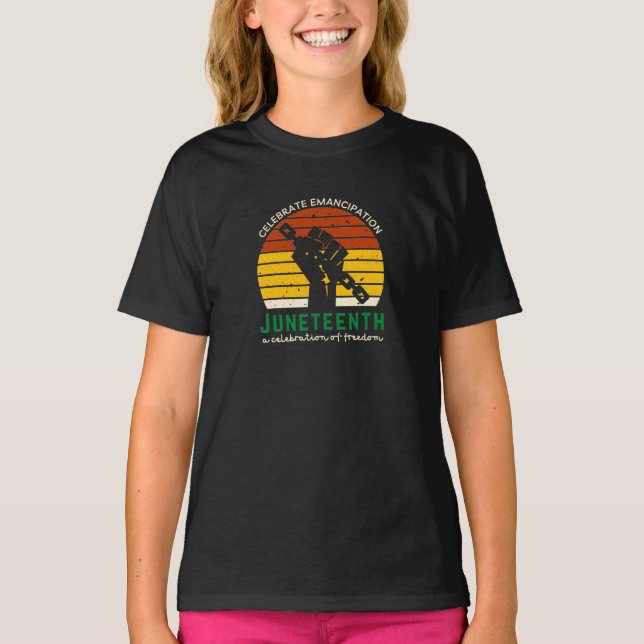 T-shirt de la fête de Juneteenth célébrant la libe (Devant)
