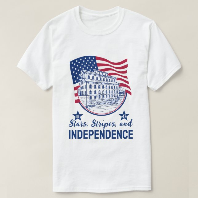 T-Shirt de la Fête de l'Indépendance pour Client P (Design devant)