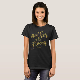 T-shirt de la fête de mariage à paillettes dorées 