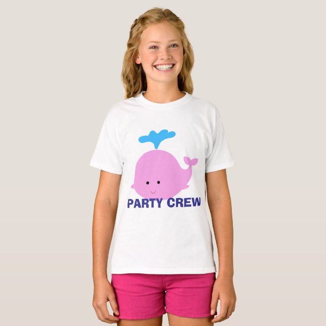 T-shirt de la fête de natation, équipe d'anniversa (Devant entier)