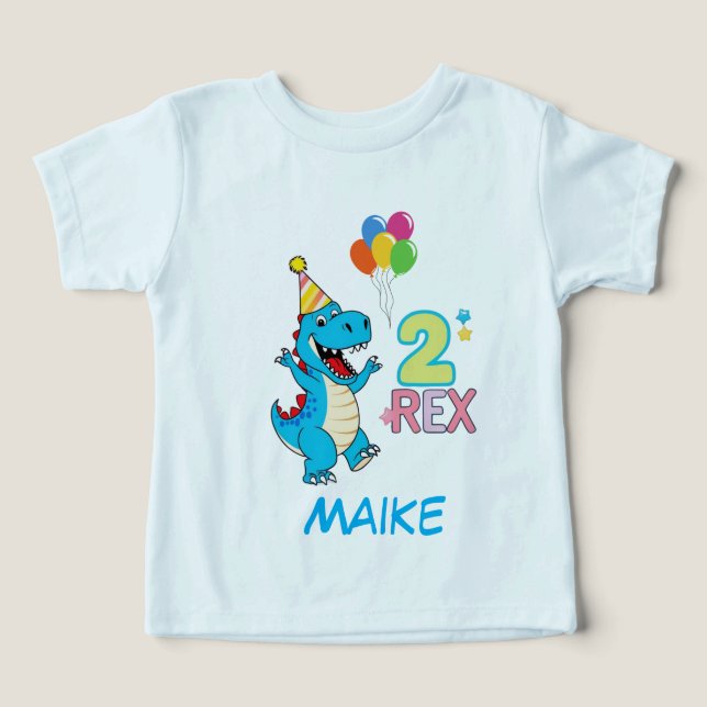 T-shirt de la fête du 2e anniversaire de Dinosaur  (Design Recto)
