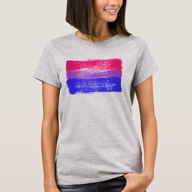 T-shirt de la fierté bisexuelle peinte (Devant)