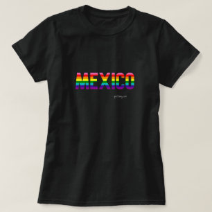 T-shirt de la Fierté du Mexique   Rainbow Flag W.