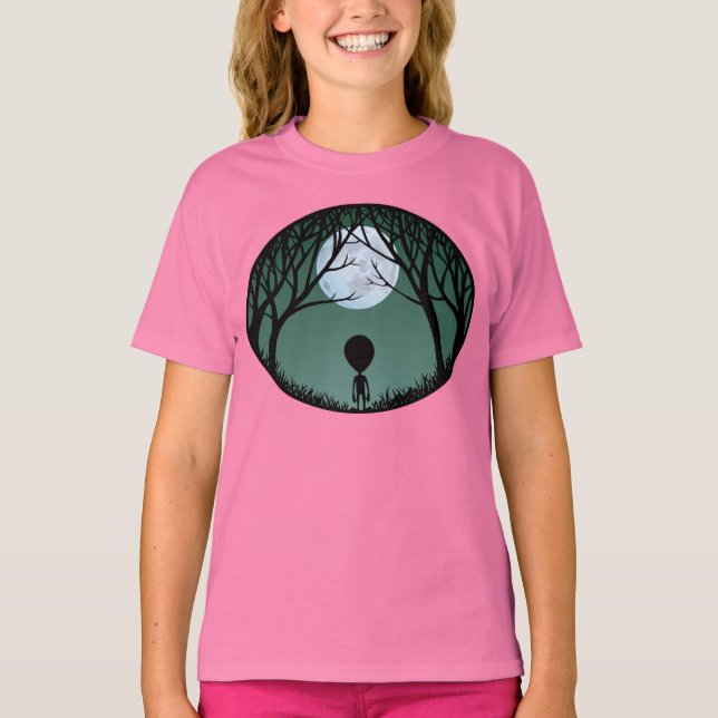 T-shirt de la fille Alien de la fille extra-terres (Devant)