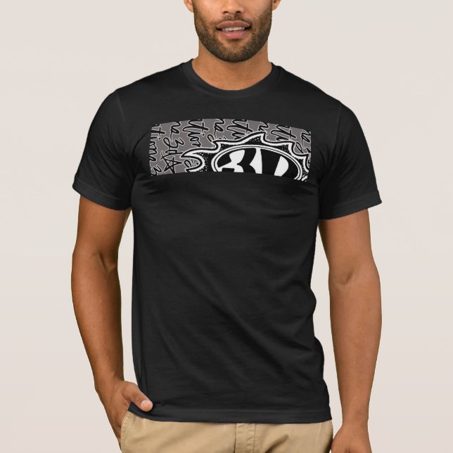 T-shirt de la flamme 3d et du manuscrit (Devant)
