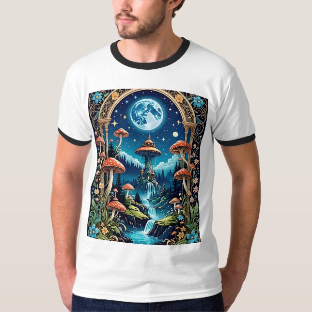 T-shirt de la forêt mystique de champignons (Devant)