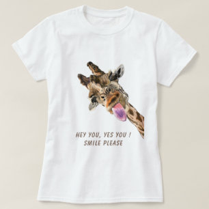T-shirt de la Giraffe drôle - Texte personnalisé
