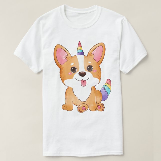 T-shirt de la licorne Corgi (Design devant)
