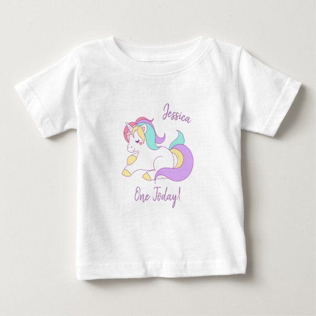 T-shirt de la licorne une aujourd'hui (Devant)