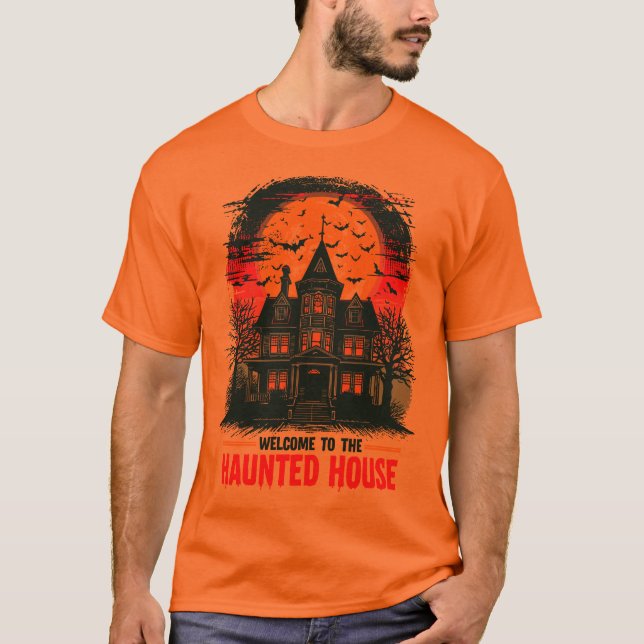 T-shirt de la Maison Halloween Éffrayant Vintage (Devant)