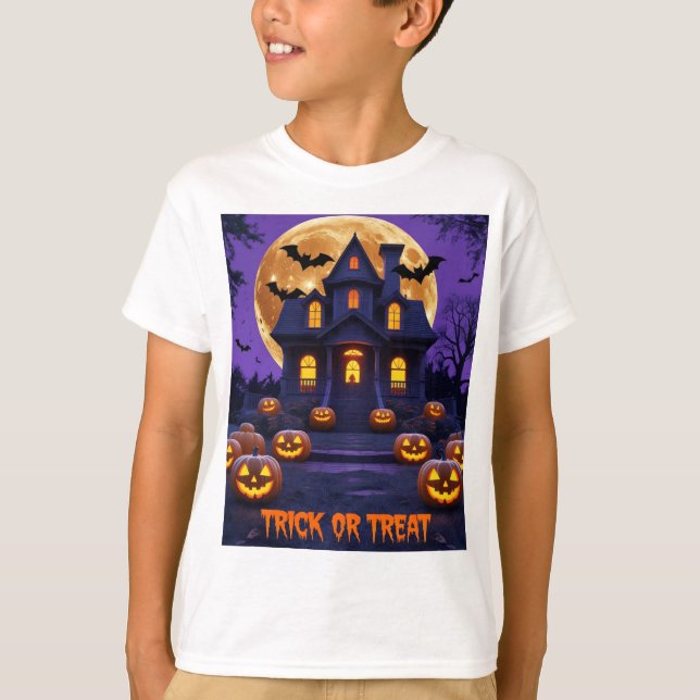 T-shirt de la maison hantée Halloween | Citrouille (Devant)
