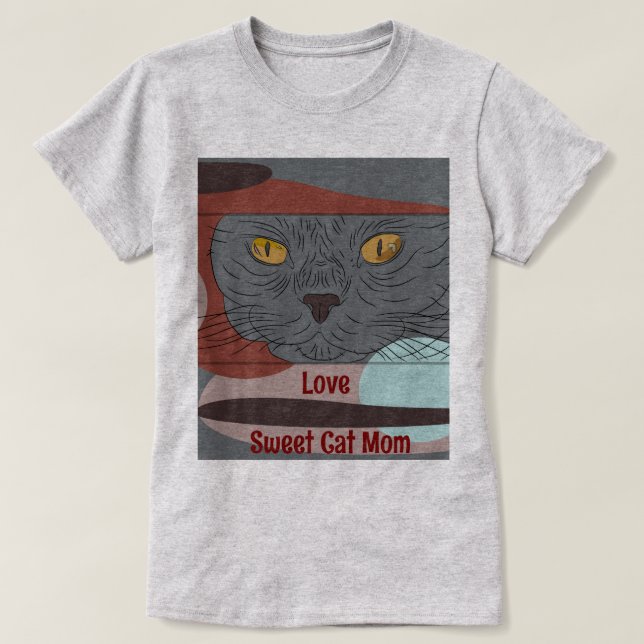 T-shirt de la maman Chat Love Sweet pour femme (Design devant)