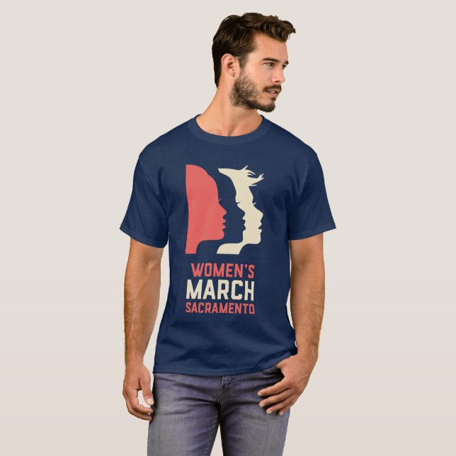 T-shirt de la marine des hommes de mars Sacramento (Devant entier)