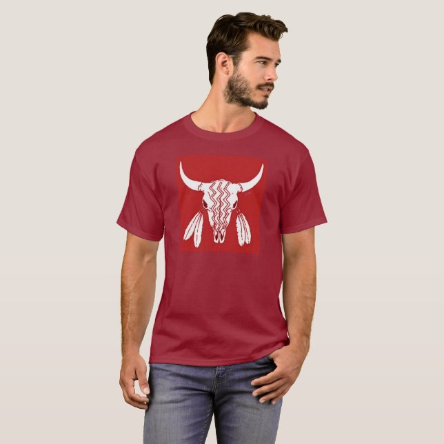 T-shirt de la maroon Red Ghost Dance Buffalo (Devant entier)