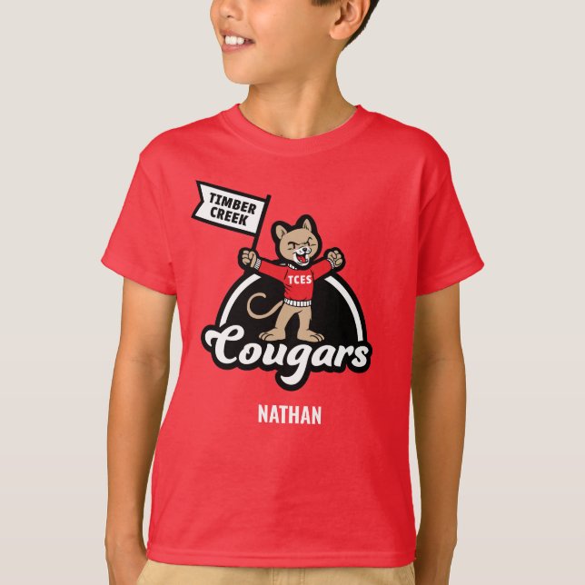 T-shirt de la mascotte élémentaire Cougar de Timbe (Devant)