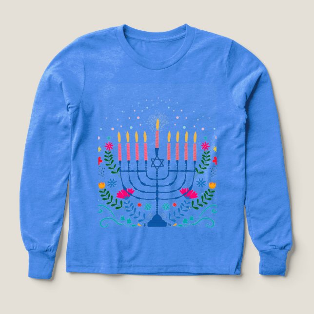 T-Shirt de la Menorah de Hanouka (Motif recto)