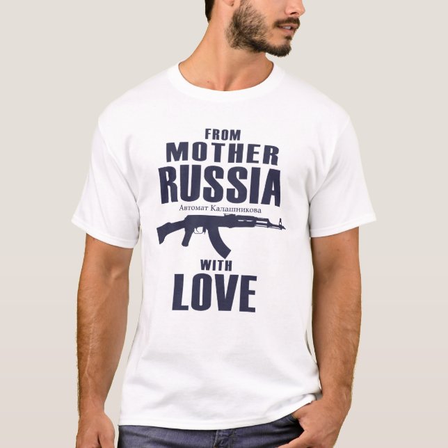 T-shirt De la mère Russie avec la chemise de l'amour AK (Devant)