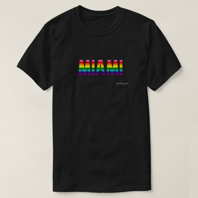 T-shirt de la Miami Pride | drapeau arc-en-ciel (Design devant)