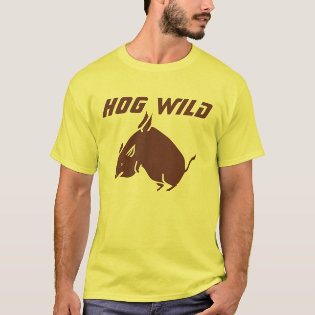 T-shirt de la mode d'hommes SAUVAGES de PORC (Devant)