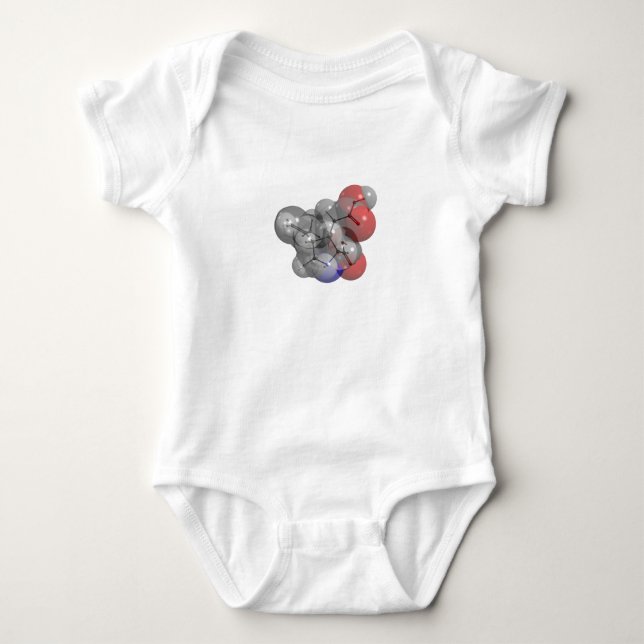 T-shirt de la molécule d'acide kaïnique rendu en 3 (Devant)