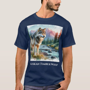 T-shirt de la nature du loup de bois de l'Alaska