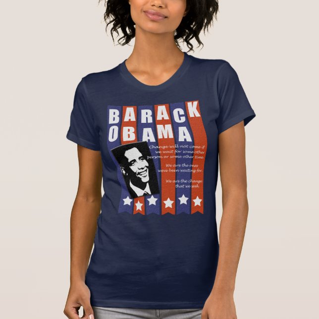 T-shirt de la parole de changement d'Obama (Devant)